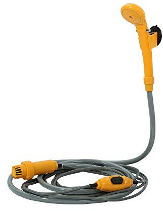 Ejoyous Douche de Camping 12 V, Douche de Jardin Portable, Douche de Camping, Pommeau de Douche Extérieur avec Crochet de Tuyau, pour Voiture, Caravane, Camping-car, Caravane, Nettoyage