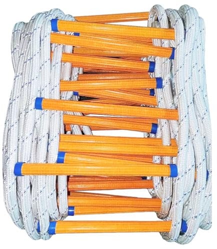 Meidansini Fire Escape Ladder with Hooks, Flame Resistant, 5M, Load Capacity 900 kg