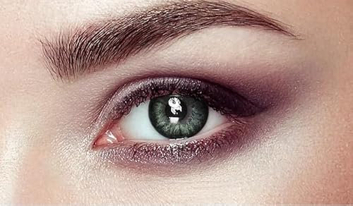 Circle Lenses grün Kontaktlinsen + Behälter I 14.5mm 1 Paar (2 Stück), weiche Linsen, natürlicher Effekt, farbige Monatslinsen ohne Stärke