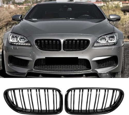 Gangying F06 Griglie di Anteriore per BMW Serie 6 F06 F12 F13 Griglie Paraurti Nere Lucide i Griglie Radiatori a doppio rene frontali 2012-2017 (Non adatto per 6er GT)