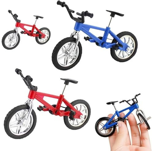 QTTRPCU 4 Stück Finger Bike, Mini Spielzeug Fahrrad, Legierung Miniatur Mountainbike Fahrrad Deko für Schlafzimmer Büro Dekoration