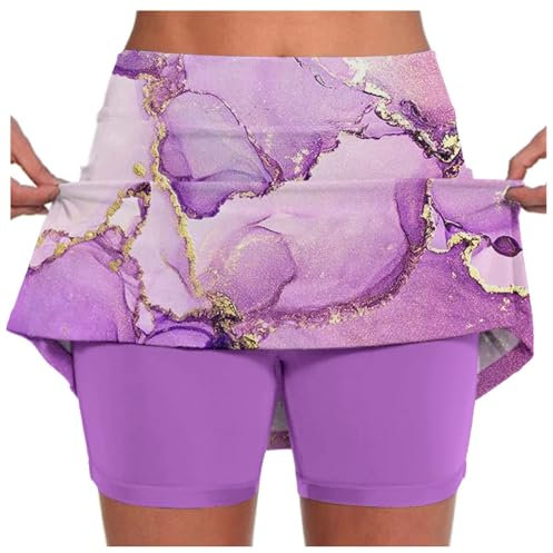 Gonna avvolgente Costume da bagno Coprire Tasca Gonna Yoga Sport Active Gonna Pantaloncini Gonna fuori dalla spalla Gonna a due pezzi, Viola, 4XL