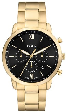 Fossil Herren Analog Quarz Uhr mit Edelstahl Armband FS6093