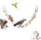 Long Bird Ladder with Wooden Rungs and Beads, Parakeet Climbing Swing Toys, Bird Cage Accessories, Wooden Climbing Bridge Toys for Parrots, Rat, Sugar Gliders, Squirrels, Snakes