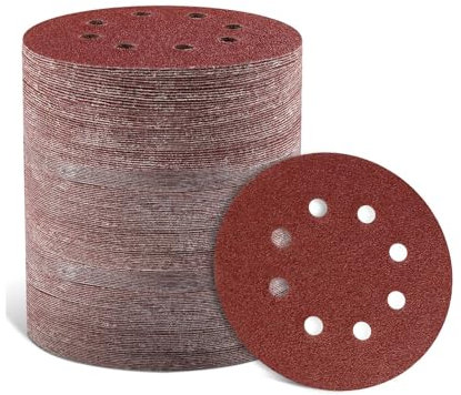 125mm Sanding Discs 92PCS Orbital Sander Discs Hook and Loop 125mm Sanding Pads for Random Orbital Sander, 40 60 80 120 180 240 320 Grits Sanding Discs