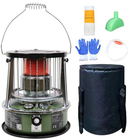 Kavolet Poêle à kérosène élévable, chauffage mobile sans électricité, poêle à pétrole, portable, pour la maison, l'extérieur, le camping, le barbecue, la pêche sur glace, le kérosène