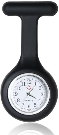 GBULTR Montre Broche en Silicone pour Infirmières, Montre à Gousset Quartz de Haute Qualité, Accessoire Professionnel de Santé, Facile à Lire et à Désinfecter, Étanche pour Usage Quotidien