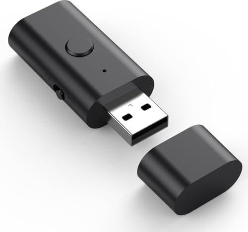 Émetteur-récepteur 5.3 2 en 1, adaptateur USB Bluetooth, adaptateur USB sans fil auxiliaire de 3,5 mm, faible latence, micro intégré, streaming de musique, appels mains libres, alimentation par USB