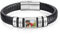 ALBERTBAND Personalisierte Armbänder für Männer Lederarmband mit Namen Foto Gravur Geschenke für Männer Papa Ehemann Freund Großvater (Silber-4 name)