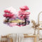 GRAZDesign Wandtattoo Japan Bäume Landschaft Wandaufkleber Wohnzimmer Küche selbstklebend - 50x40cm