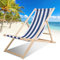 Ollewiellan Liegestuhl Klappbar Holz Blaue und weiße Strandstuhl Holz,Gartenliege Holz bis 120kg,Verstellbar Sonnenliege Holz wetterfest Holzklappstuhl Strandliege für Patio Balkon Strand