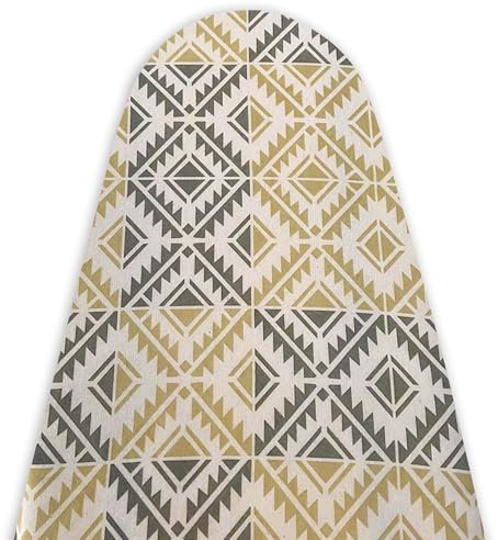 TUOLON Copriasse da Stiro Made in Italy 60 X 160 cm Universale per Ferri a Vapore Pratico e Morbido Copri ASSE da Stiro Telo con Elastico Copertina - Grigio E Beige