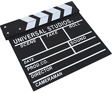 Wooden Director Scene Clapperboard Film Clapper Board, TV Movie Clapper with Adjustable Bolts for Shoot Props Advertisement Home Decoration Cosplay
