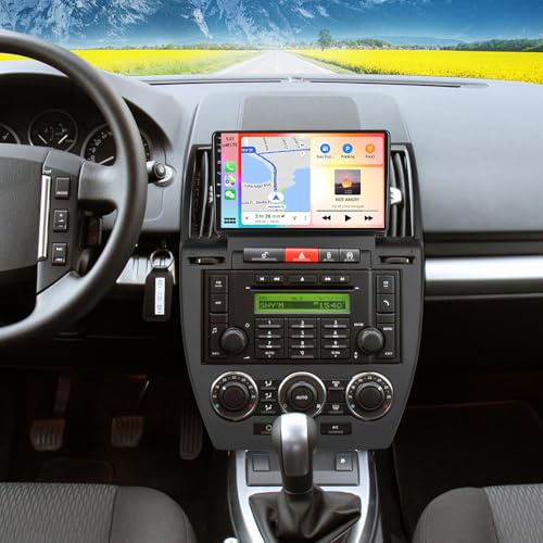 9 Inch 4G+64G Android 14 Car Radio for LandRover Freelander 2 2007-2012 Double Din Car Stereo with Wireless Carplay Android Auto HD Touchscreen GPS WiFi FM RDS Bluetooth SWC Reversing Camera