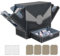 Matlarn MTG Deck Box mit Commander Display, Trading Card Storage Box für 500+ Karten, Karten Aufbewahrungsbox mit 4 Trennwänden und 2 Toploader, Sammelkarten Boxs für PTCG TCG, Schwarz Grau