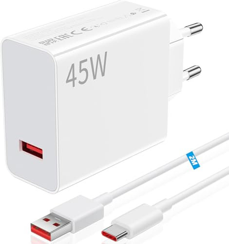 45W Turbo Cargador Rápido para Redmi Note 14Pro 13Pro 14C 13 POCO X7 C75,Adaptador de Cargador Rápido 6A Carga Turbo Cable USB C 2m para Xiaomi Pad 7 6 14T Redmi Pad SE Pro A5 A3 POCO M7 Pro X6 M6 C65