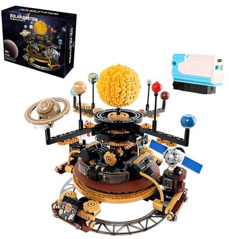 Sonnensystem Sternspuren Bausteine Baukasten, 946Stück Drehbare Raumfahrt Modell Spielzeug, STEM Planeten Sonne Wissenschaft Experimente Klammerblöcke Kit, Ideen Geschenke für Kinder Erwachsene(b)