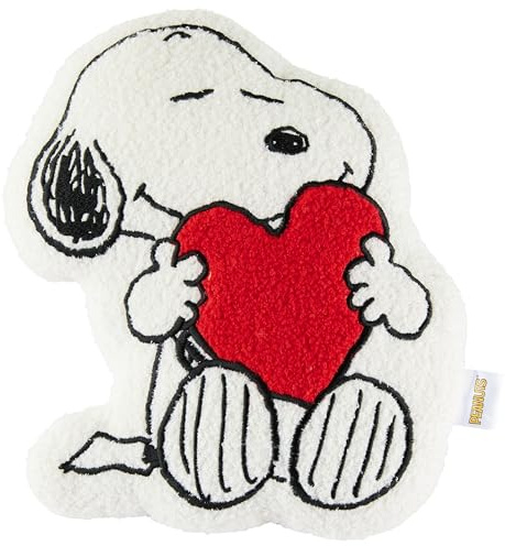 Get Trend Peanuts Snoopy 3D Plush Cushion for Sofa & Bed, Cute Hugging & Cuddle Cushion for Kids Teens & Adults, Bedroom Plushie (White Snoopy, L34.5 x W25)