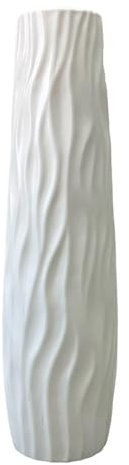 Wilitto Tall Floor Vase,Large Floor Vase Tall Decorative Vases Textured Shatterproof Floors Standing Vases for Home Living Room Study Decor White