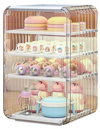 Erconsso Babyflaschen-Aufbewahrungs-Organizer, Babyflaschen-Abtropfgestell, mehrschichtige, staubdichte Aufbewahrungsbox für Küche, Kinderzimmer, Kühlschrank, Schlafzimmer, Schlafsaal