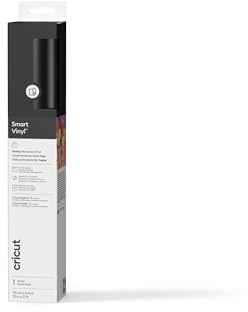 Cricut Smart Permanent Vinyl, Black, 33cm x 6.4m, Self-Adhesive Vinyl Sheet | Ideal for Customising Mugs, Bottles, Labels, Signs & DIY Crafts, for All Cutting Machines