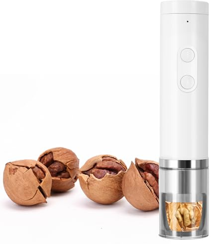 Macchina Elettrica per Schiaccianoci, Sgusciatrice Automatica Multifunzionale per Noci, Noci Pecan, Nocciole, Mandorle, Noci del Brasile, Strumento di Apertura Portatile White