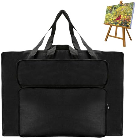 CEWROM A3 Zeichentasche, wasserdichte Transporttasche für Zeichenplatte & Skizzen – Tragbare Kunst-Portfolio-Tragetasche für Kinder & Künstler – Zeichenbrett Tasche, Künstlermappe (Schwarz)
