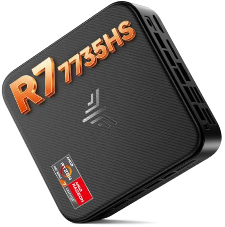 NiPoGi E3B Mini PC АMD Ryzen 7 7735HS(Besser als R7 5825U/R5 5730U, 8C/16T, bis zu 4,75 GHz), 24 GB LPDDR5 5500MT/s 512 GB M.2 NVMe PCIe 3.0 SSD Mini Desktop Computer W-11 Pro für Büro/Schule/Zuhause.