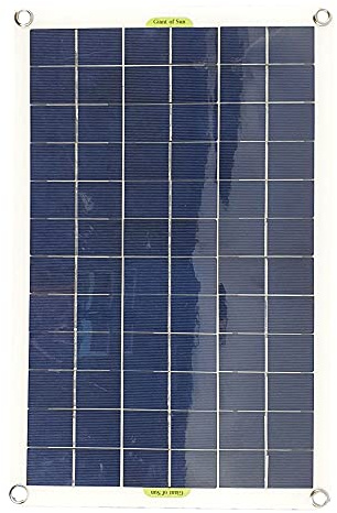 50W 12V / 5V Panneau Solaire Monocristallin avec Double USB et Contrôleur 10A - 50A - Haute Efficacité, Résistant IP65, Idéal Camping, Randonnée et Outdoor