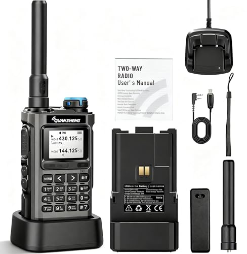 Quansheng UV-K1 Walkie Talkie Handfunkgerät, 2500 mAh Akku, 50-600 MHz Full Band Empfänger, Air Band, One-Touch Frequenzabgleich, Drahtloses Klonen, NOAA – Ham Radio für Amateurfunk-Enthusiasten