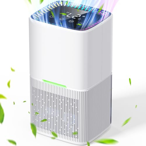 Dehumidifier, 1800ML Dehumidifiers for Home Auto Shut off & Defrost, Small Dehumidifier for Bedroom with Sleep Mode|7 Colorful LED|6/12/24H Timer, Dehumidifiers for Drying Clothes Bathroom(660ML/24H)