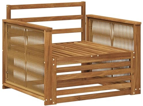 vidaXL Outdoor Mittelsofa Natur, Gartenmöbel, modernes Outdoor-Sofa, modulare Lounge, Elegante Terrassen-Sitze