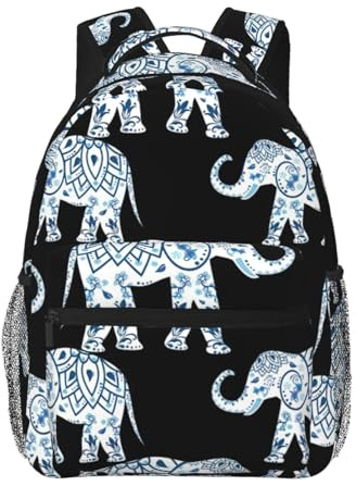 EdWal Wanderrucksack mit Azteken-Elefantenmuster, Laptop-Rucksack für Herren und Damen, wasserdichter Rucksack, leicht zu reinigen, Reisetasche