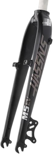 HOMSXPAC Mountain Bike V/Disc Brake Rigida 26 27.5 Forcella Universale in Lega di Alluminio per Bici Tubo Dritto Anteriore da 1-1/8'' Sgancio rapido 9 * 100mm (Grigio Bianco, 26