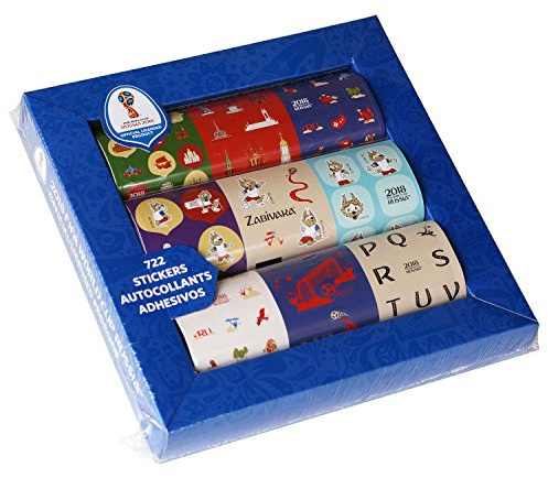 FIFA Weltmeisterschaft 2018 - Stickerrollen-Set in Einer Box mit Sichtfenster