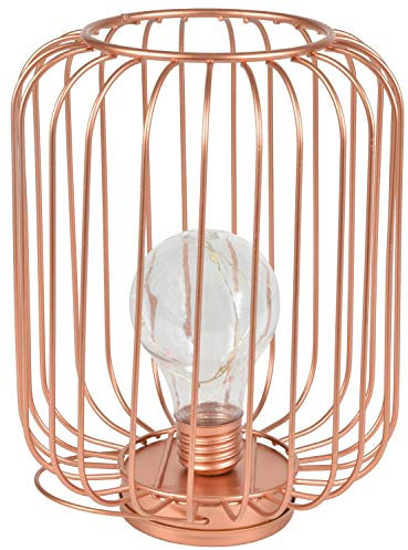 Lyyt | Decorative Cage Light with Copper Wire Bulb | Rose Gold, Warm White