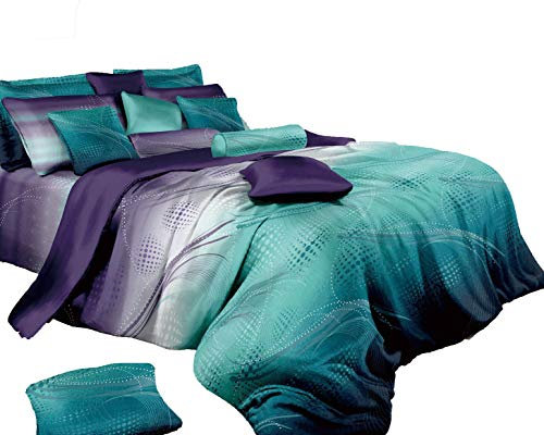 Swanson Beddings Fantasia Twilight Bettwäsche-Set, 100% Baumwolle, Bettbezug und Kissenbezüge King (5pc) blau