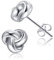 CHIC & ARTSY Dicke Liebesknoten-Ohrringe 925er Sterlingsilber, dreifarbig, weiß, Liebesknoten-Ohrstecker, zierliche 8 mm hochglanzpolierte Ohrstecker für Frauen
