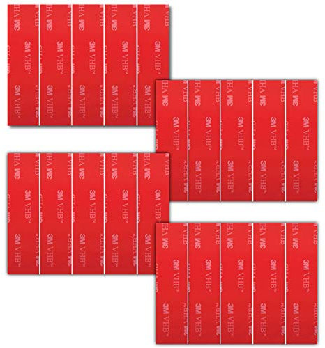 20 x Number Plate Sticky Pads Strong 3M VHB Double Sided Tape Fixing. Number Plate Tape for all Vehicles, Car, Bike, Caravan. Weather Resistant, Shock Proof, Heavy Duty