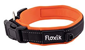 Floxik Hundehalsband verstellbar Größe M | Weiches Neopren Halsband für den Hund & Welpen in verschiedenen Größen inkl. Zugentlastung