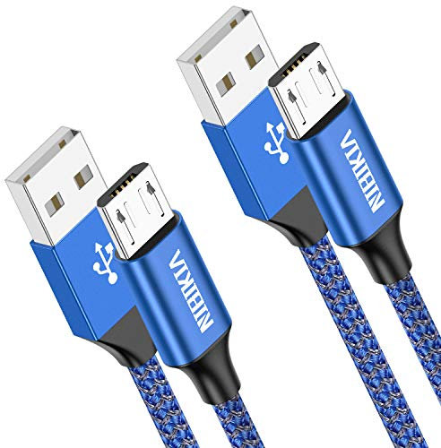 NIBIKIA Micro USB Kabel, [2Stück 1M] Nylon geflecht Android Schnellladekabel Micro USB Ladekabel für Samsung Galaxy S7/ S6 / J7/ Note 5, Huawei, Nexus,Motorola