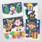 Baker Ross FC203 Weihnachts Mosaik Bildersets, 4er Pack, Kinder Kunstset mit Mosaik Schaumstofffliesen, zum Basteln und Dekorieren, Mittel