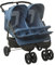 Susany Geschwisterwagen Zwillingswagen Kinderwagen Doppelkinderwagen Zwillingsbuggy Baby Kleinkinder Zusammenklappbar Marineblau Stahl