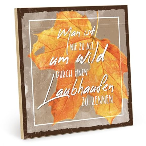 TypeStoff Holzschild mit Spruch – Lebensfreude – Vintage-Look mit Zitat als Geschenk und Dekoration zum Thema Alter - HS-01204
