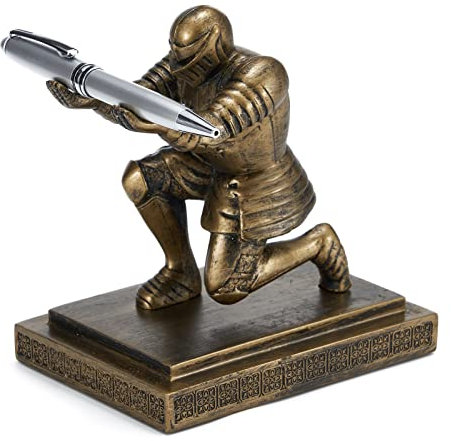 ThreeH Portalápices Caballero Organizador Escritorio para Bolígrafos Accesorios Decoración Escritorio Soporte Bolígrafos como un Gran Regalo Papelería Oficina