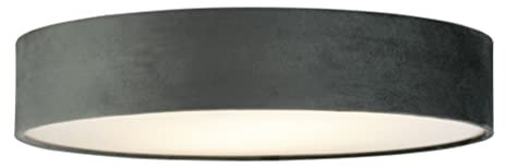 Searchlight Drum Pleat 3 Light Velvet Flush, Grauton