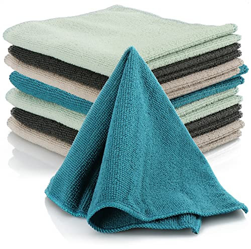 com-four® 8X Mikrofasertuch - weiches Trockentuch für Autopflege - Reinigungstuch für Haushalt aus Mikrofaser - Putztuch für Glas, Küche, Bad, Auto in gedeckten Farben