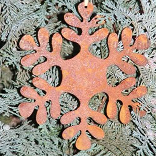 Rostikal Gartenstecker Rost Schneeflocken Deko Set 55 und 60 cm Winterdeko Weihnachten