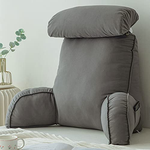 Bettruhekissen,Lesekissen,Rückenlehnen Kissen mit Armstütze,Ideal Keilkissen,mit Nackenkissen,für Lesen,Arbeiten,und Spielen auf dem Bett,Sofa,oder Couch