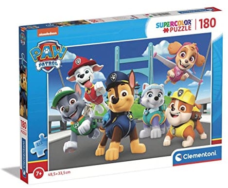 Clementoni - 29780 - Supercolor Puzzle - Paw Patrol - Puzzle 180 Teile Ab 7 Jahren, Buntes Kinderpuzzle Mit Besonderer Leuchtkraft & Farbintensität, Geschicklichkeitsspiel Für Kinder